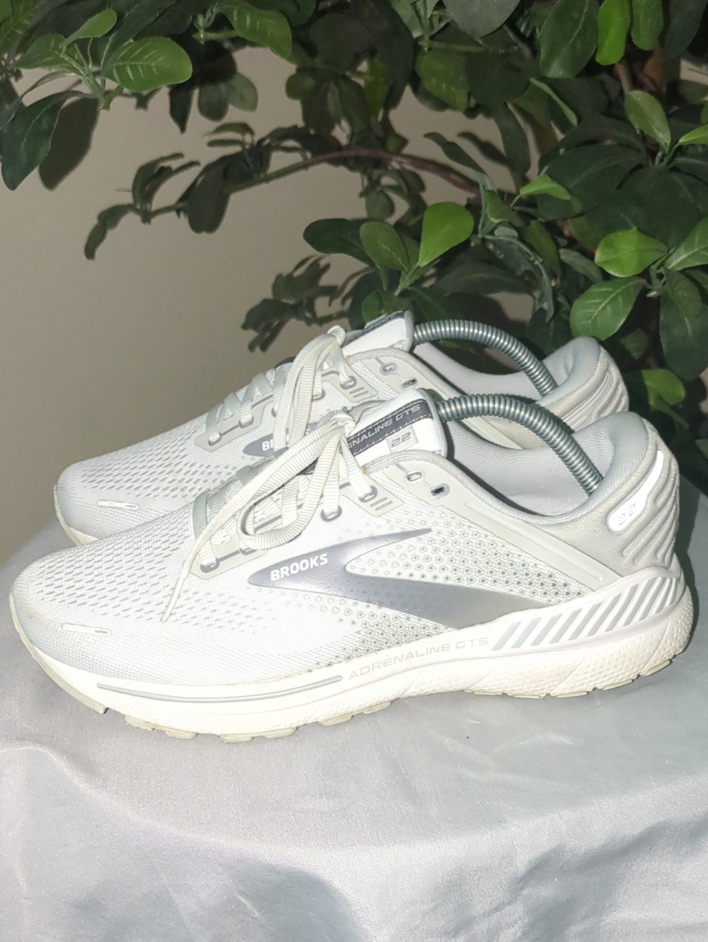 Brooks Women's Running Shoes in White and Light Gray